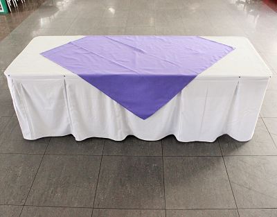Mesa rectangular 10p + mantel + faldin + carpeta lila – AIRES DEL MAIPO
